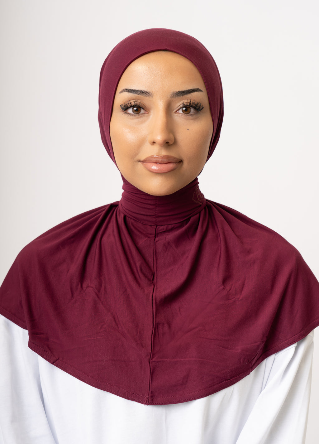 Instant Hijab Bamboo Berry Bloom (Deep Red / Burgundy)