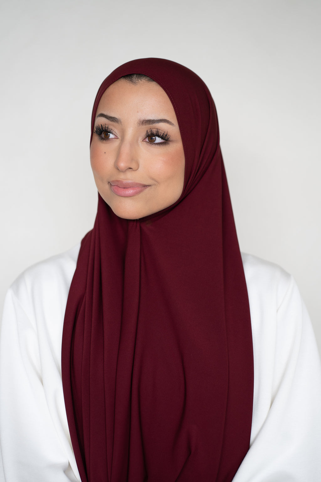 Premium Jersey Hijab Velvet Burgundy (Burgundy)