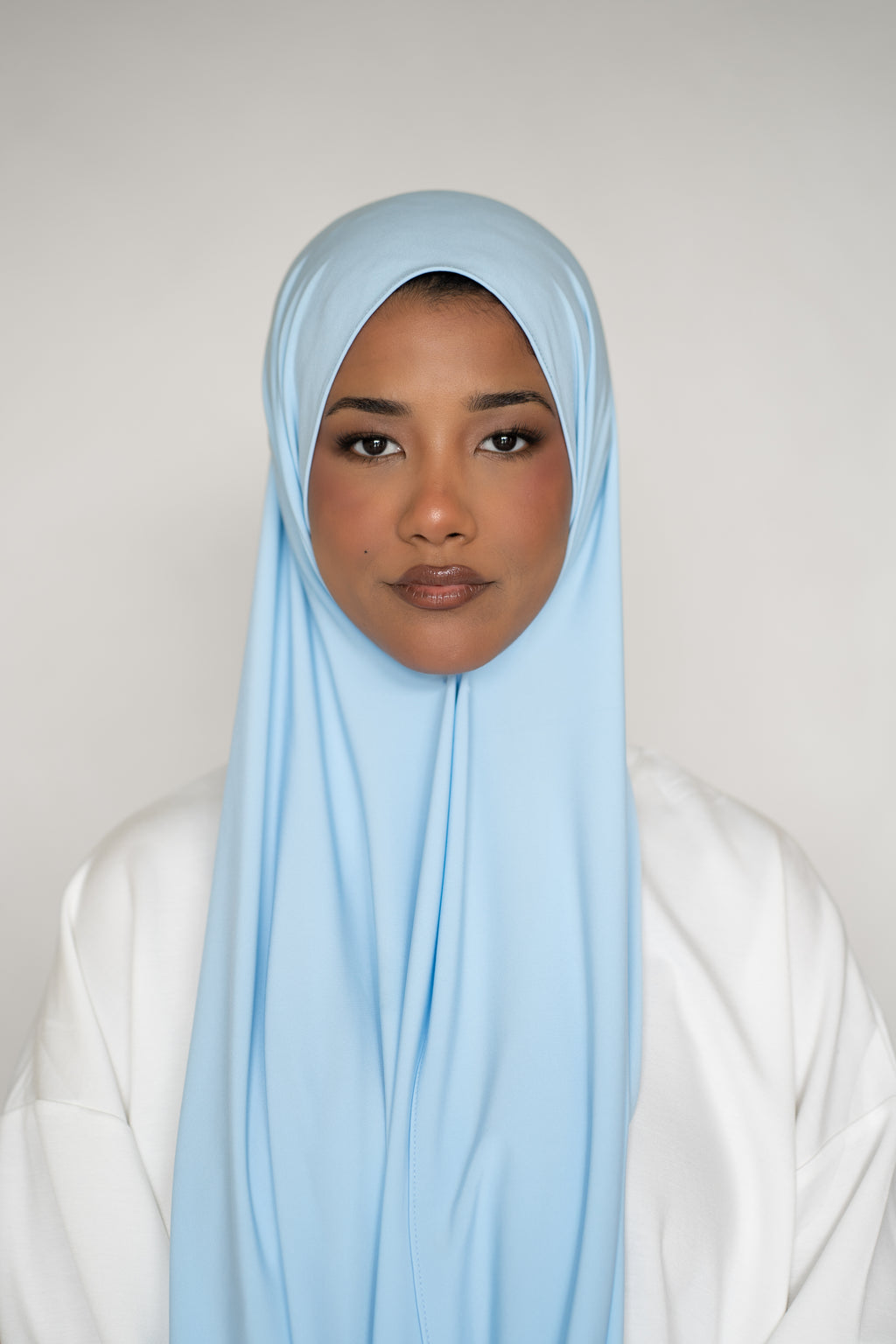 Premium Jersey Hijab Ocean Mist (Blue)