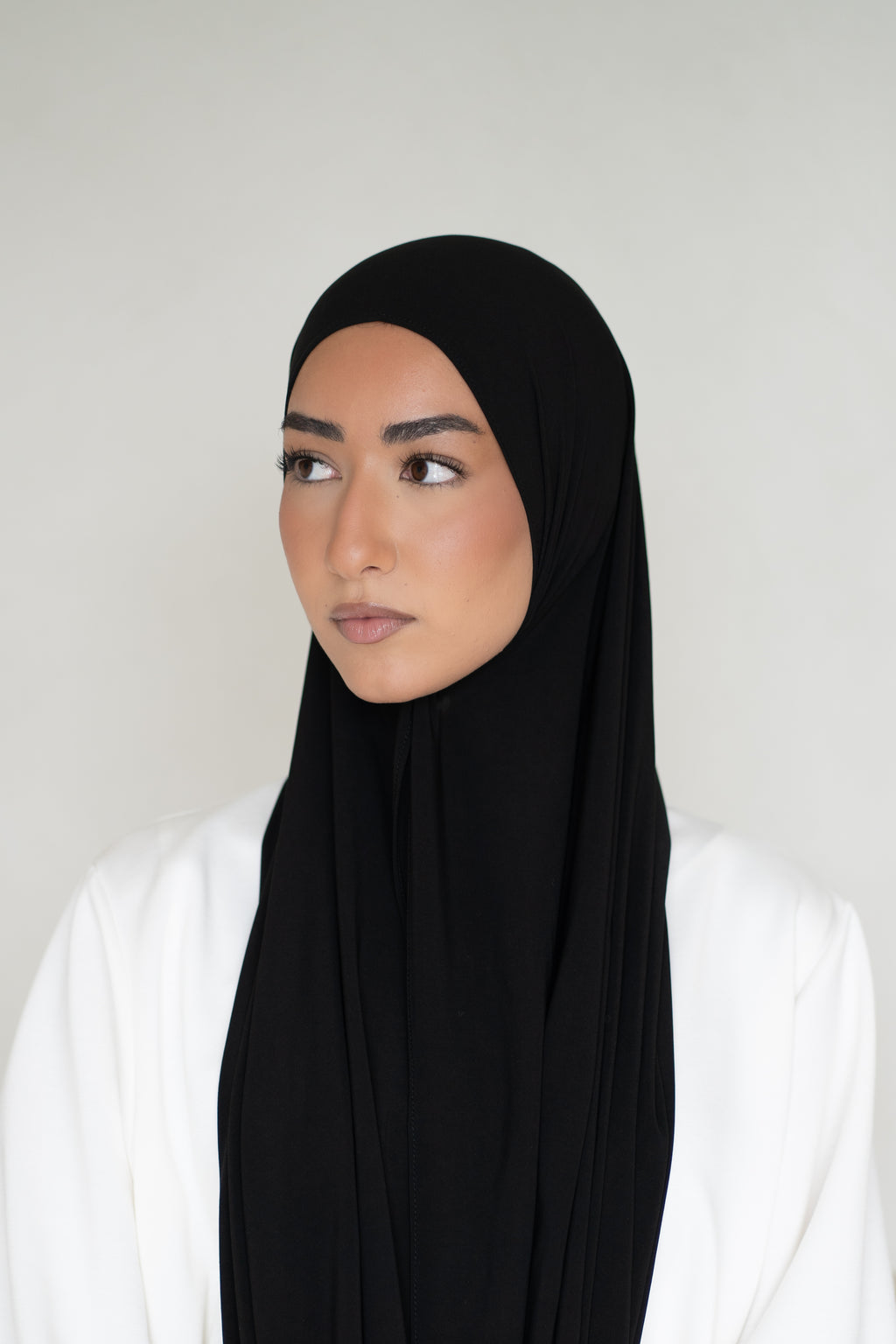 Premium Jersey Hijab Midnight Black (Black)