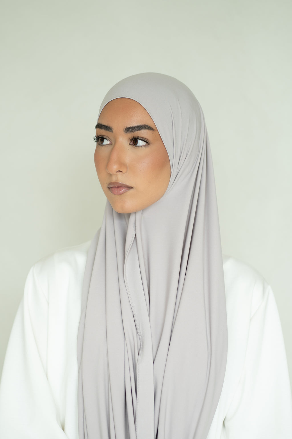 Premium Jersey Hijab Silver Mist (Grey)