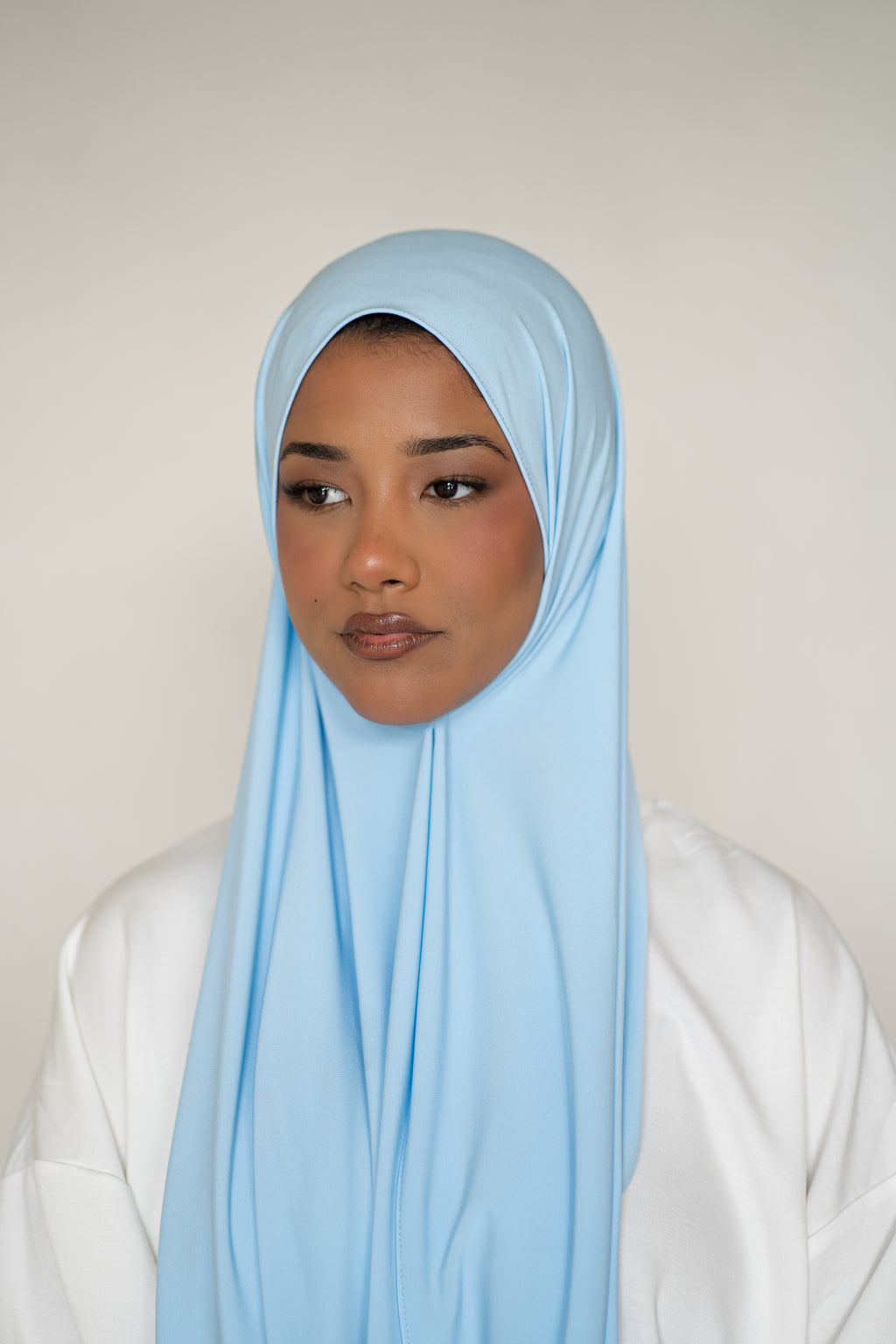 Premium Jersey Hijab Ocean Mist (Blue)