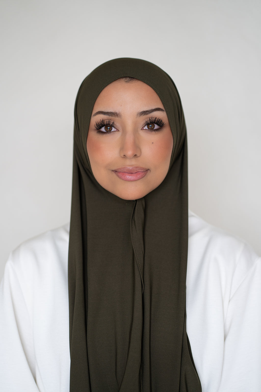 Premium Jersey Hijab Forest Veil (Dark Khaki)