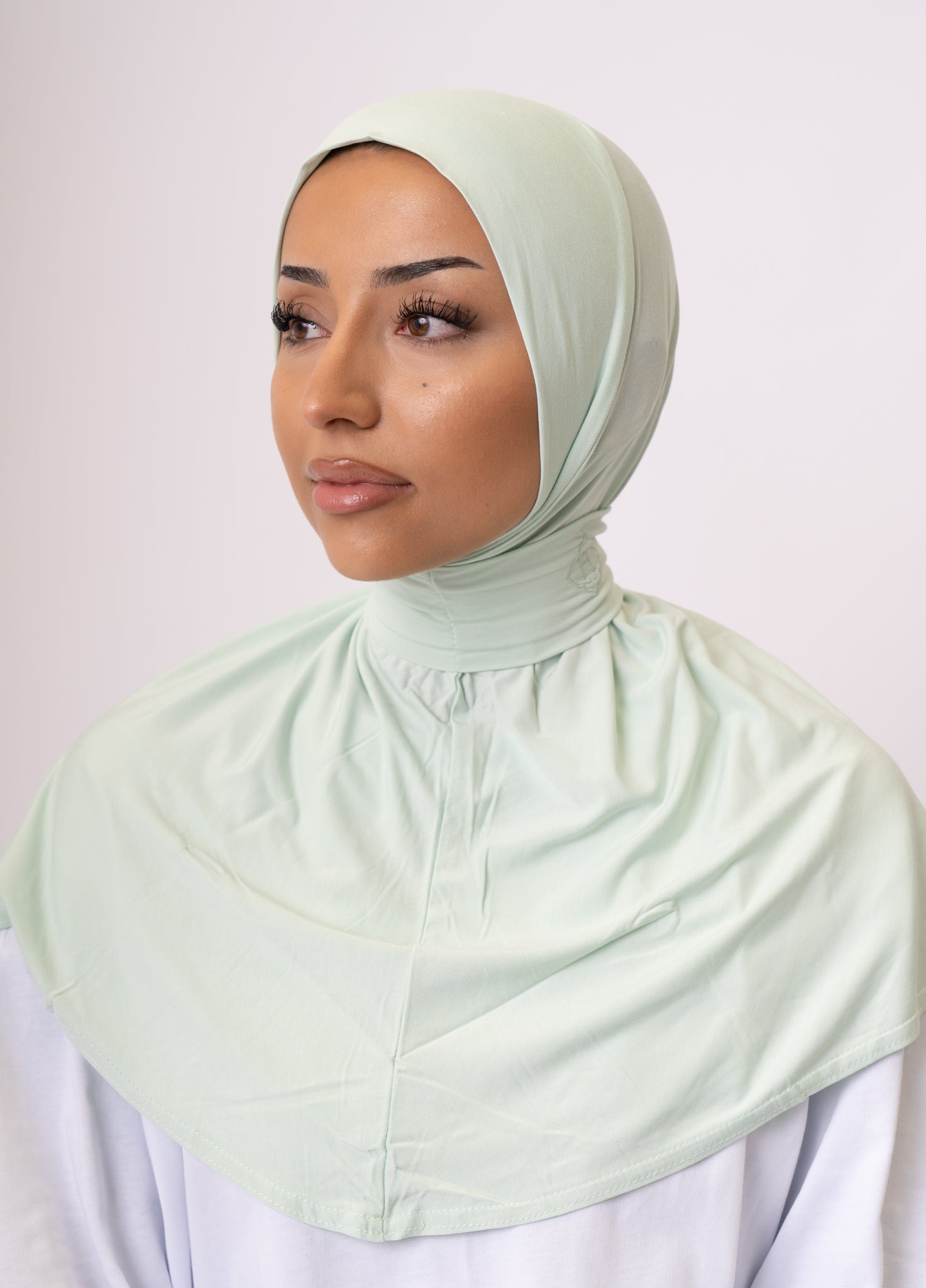 Instant Hijab Bamboo Fresh Mint (Light Green-Blue)