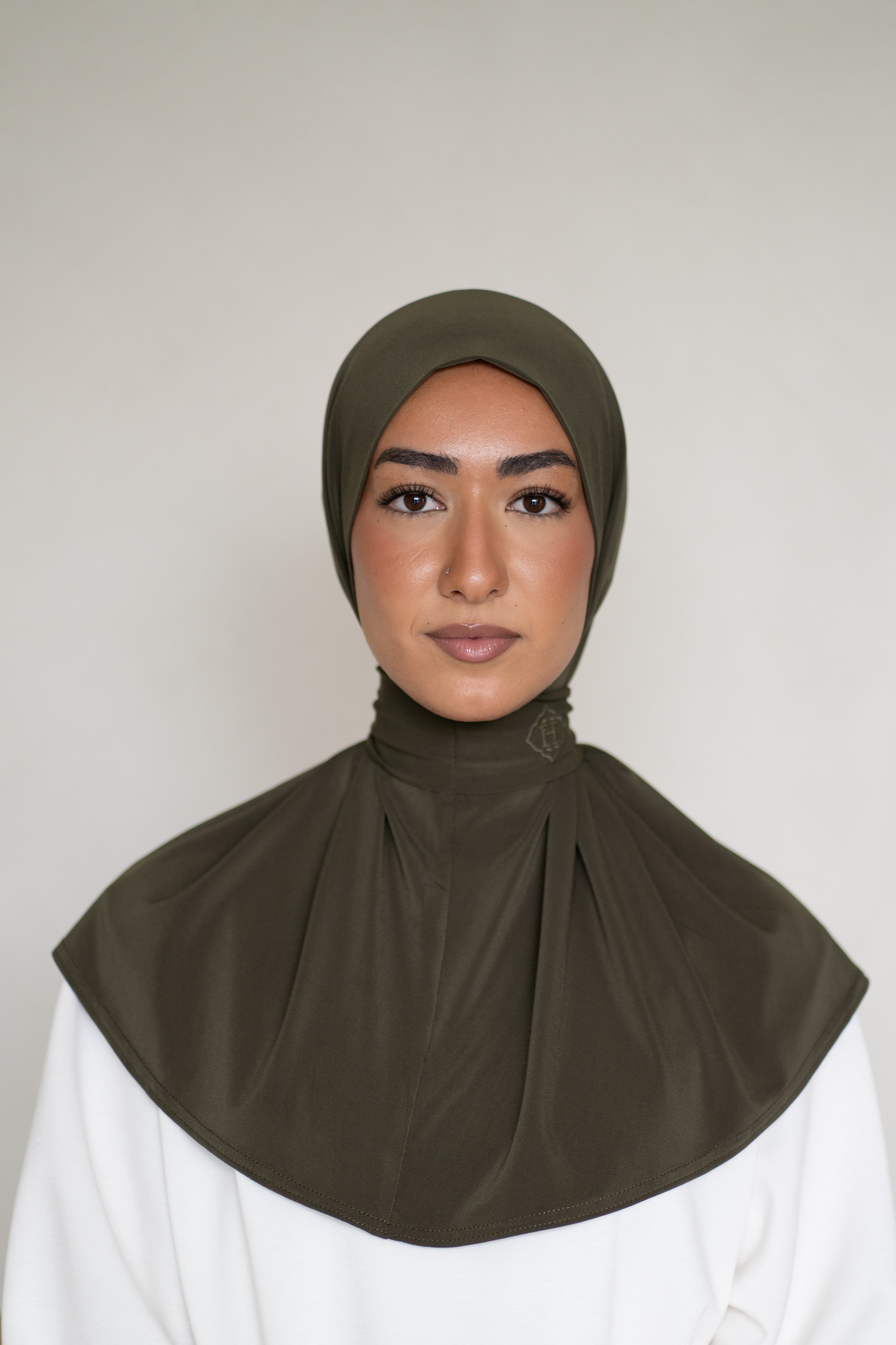 Instant Hijab Forest Veil (Dark Khaki)