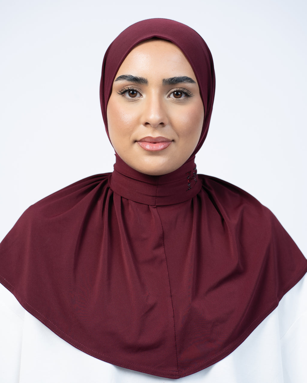 Instant Hijab Stone Edit Velvet Burgundy