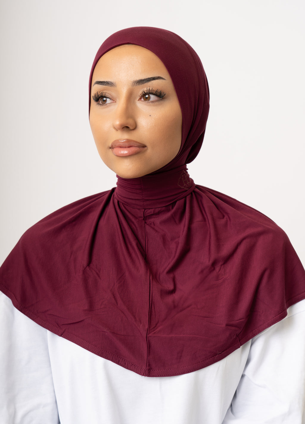 Instant Hijab Bamboo Berry Bloom (Deep Red / Burgundy)
